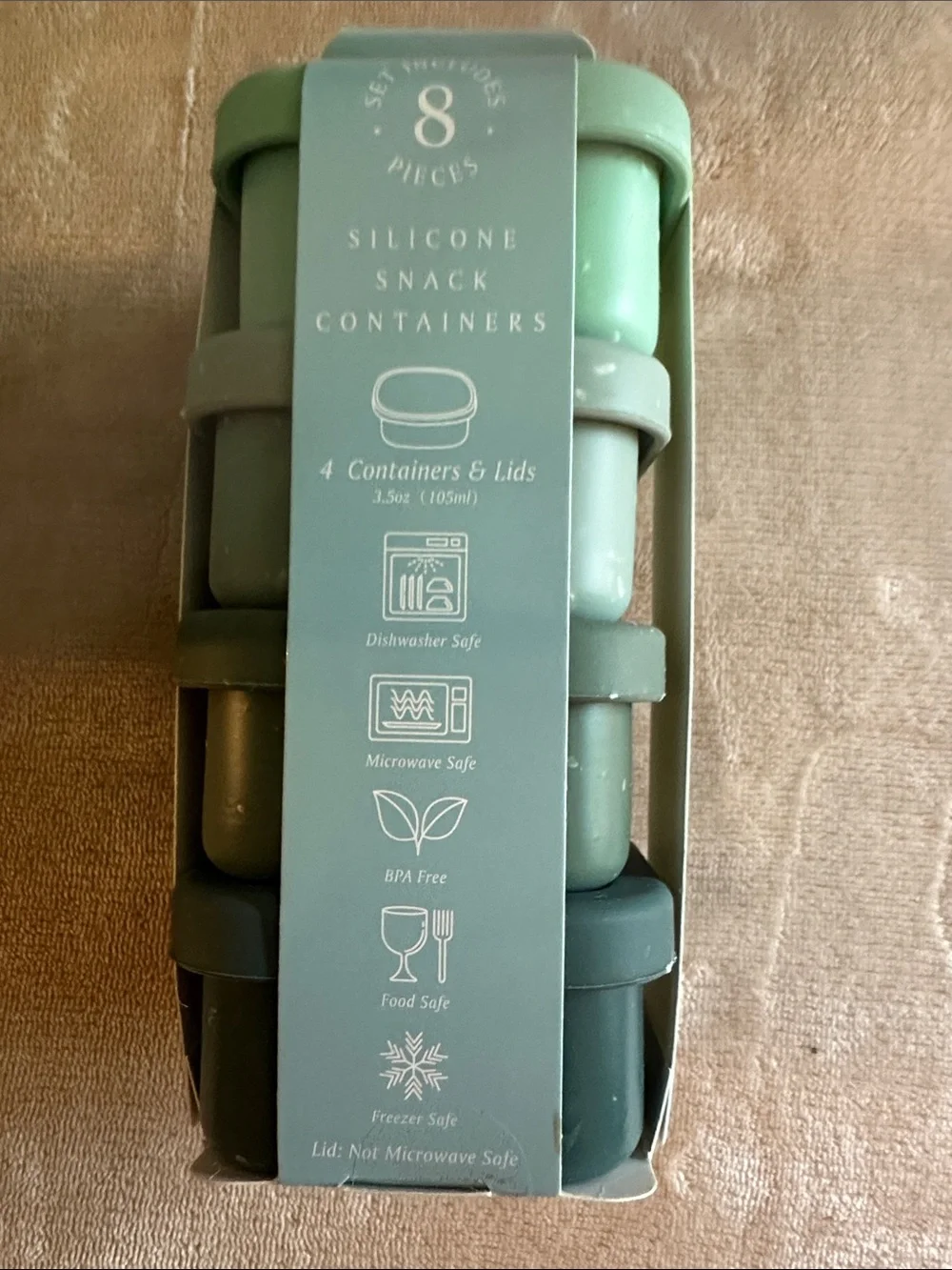 The Spring Shop Silicone Snack Containers - Mint & Teal Set (8pc)